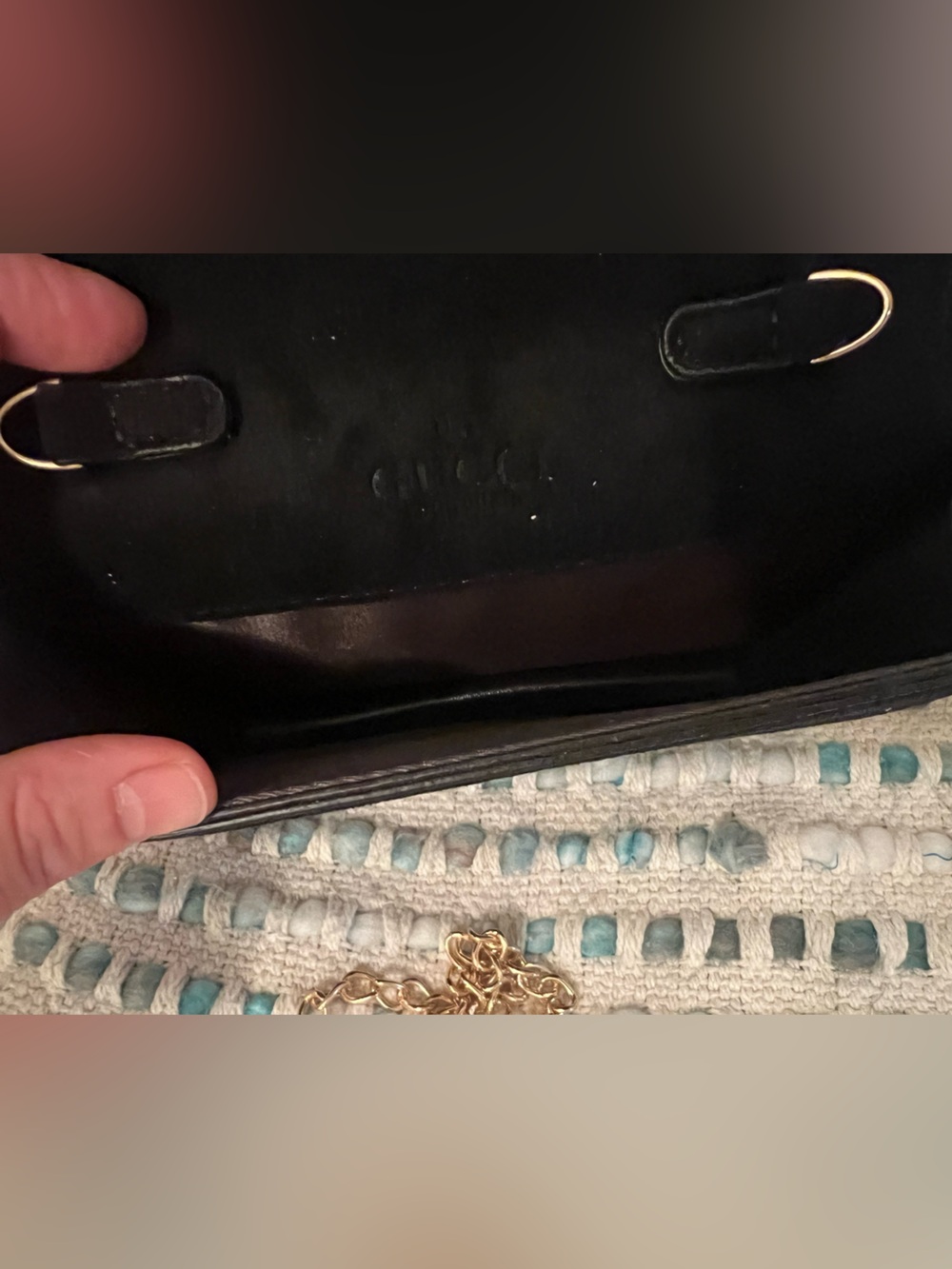 INSPIRED Black Suede Clutch with Gold Snake-Head Accent - Picture 4 of 8
